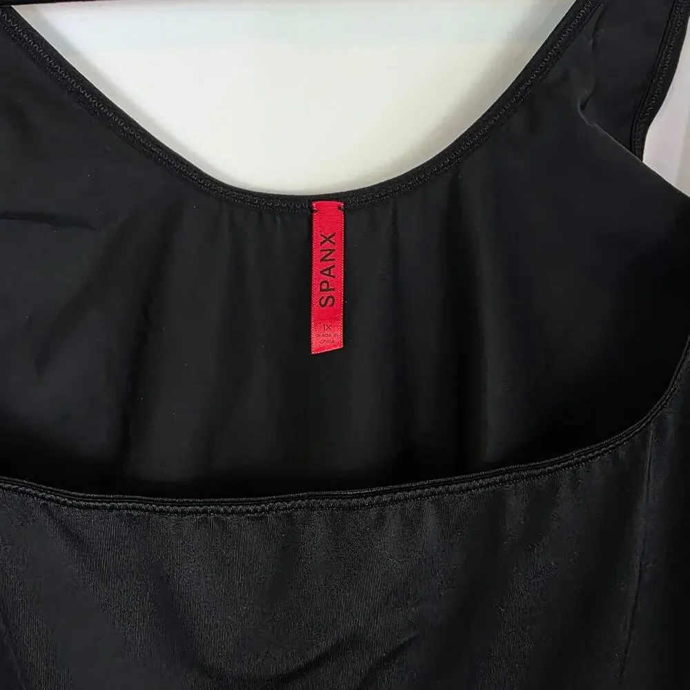 SPANX Slimplicity Open Bust Camisole Tank Size 1X Black Slimming Shapewear